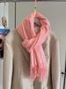 Versatile Fringed Solid Color Wool-Like Scarf For Women 2023 New Autumn Winter Prom Red Scarf Wholesale Warm Shawl