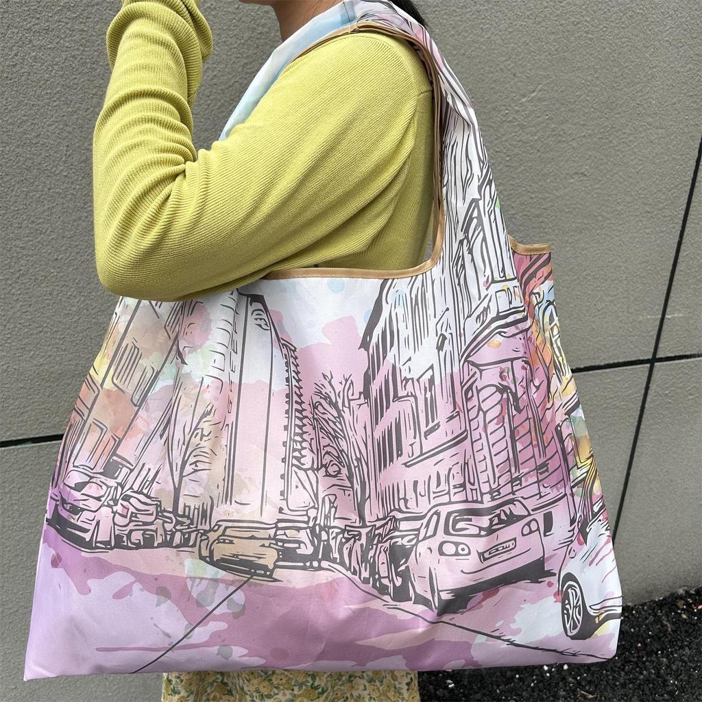 Eco-Friendly Foldable Large Capacity Shoulder Shopping Bag for Women