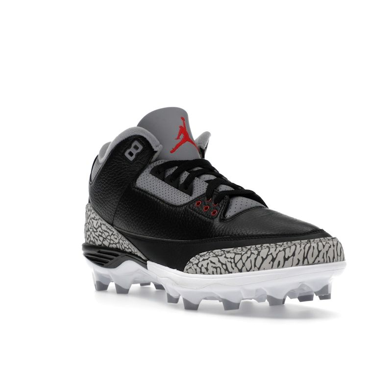 Air Jordan 3 Retro TD Cleat Black Cement Men Sneakers Fire-Red Cement-Grey White FZ8626-001