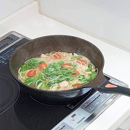 Aimedia aimia Глубокая сковорода с мраморным покрытием, 28 см, подходит для индукционных плит, 7-слойное мраморное покрытие, золотисто-коричневый, 1008850