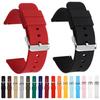 New Arrival 20mm Stainless Steel Silver Pin Buckle Solid Color Silicone Waterproof Watch Band