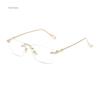 Men's Frameless Myopia Glasses Ultra Light Anti Blue Light Finished Eyewear Metal Frame Near Sight Eyeglasses Diopter 0 To -4.0
