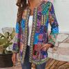 Свободная верхняя одежда, стильный ветрозащитный кардиган с круглым вырезом, пальто на весну и осень, винтажный кардиган в этническом стиле, пальто-кардиган для школы