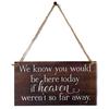 We Know You Would Be Here Today If Heaven Wasn't So Far Away Solid Memorial Wooden Sign Handmade