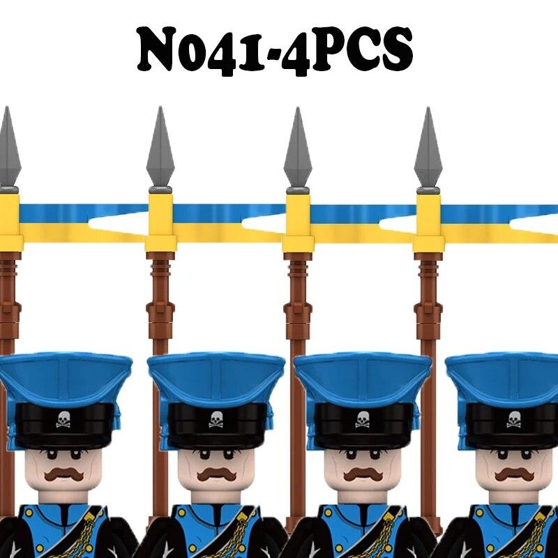 Napoleonic Wars Military Soldiers Building Blocks Medieval Army Figures Russian Ukraine Knights Infantry Weapon Bricks Kids Toys