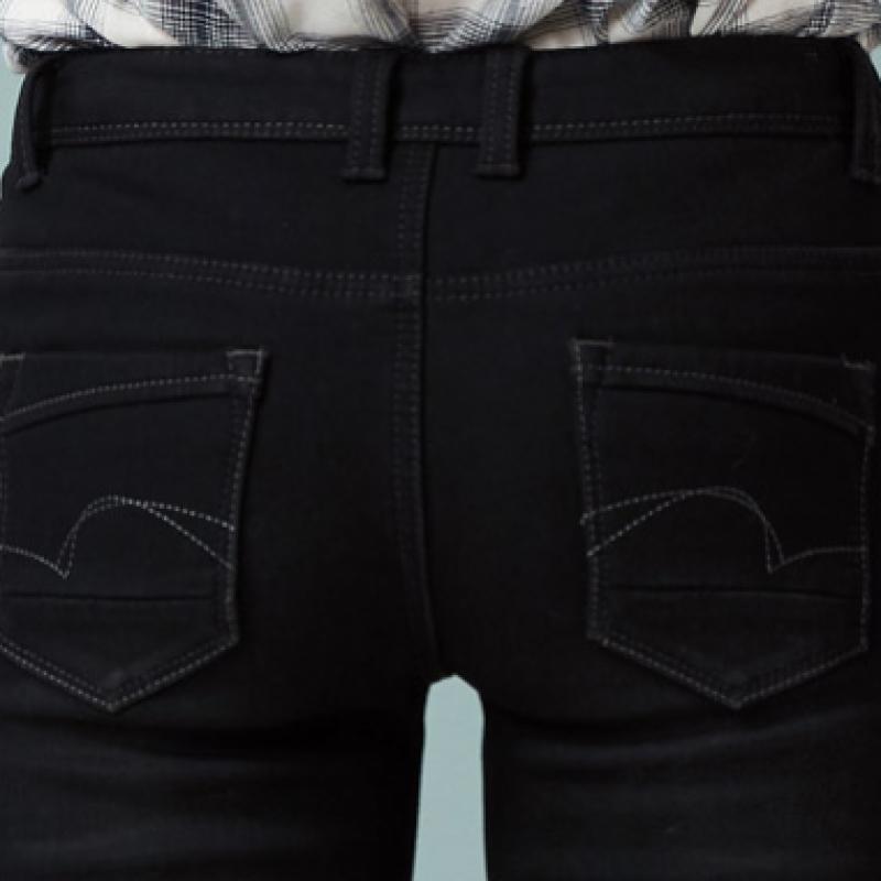 Bang Bang Women S Boa Fur Bonded Stretch Denim jeanS Black