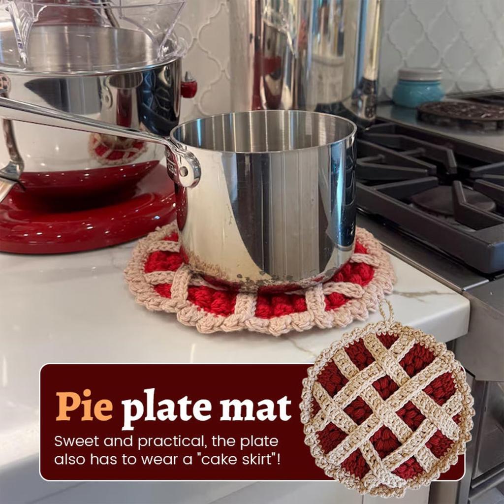 Плетёный пирог, кухонные прихватки, хлопчатобумажный коврик, жаропрочная декоративная круглая столешница для горячих блюд, горячая кастрюля