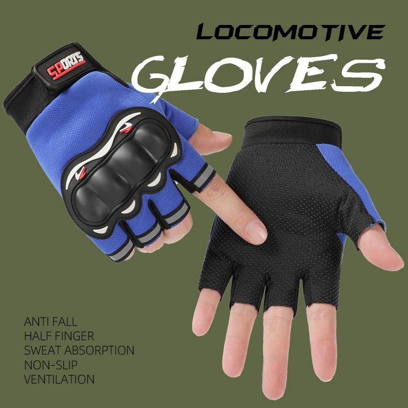 Мотоциклетные перчатки Мужские Мотоциклетные Уличные Гоночные Экипировка Защита Ладони Дышащие Перчатки Без Пальцев Рыцарские Противоударные