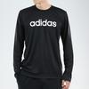 Adidas M Logo Print Long Sleeve Crew Neck Sport Tee Men Tops Black DH3986