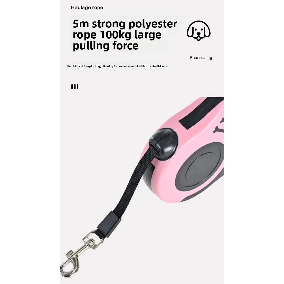 Pet Leash Automatic Retractable Butto Super Tension Anti-Pull Adjustable Dog Lead for Walking Dogs