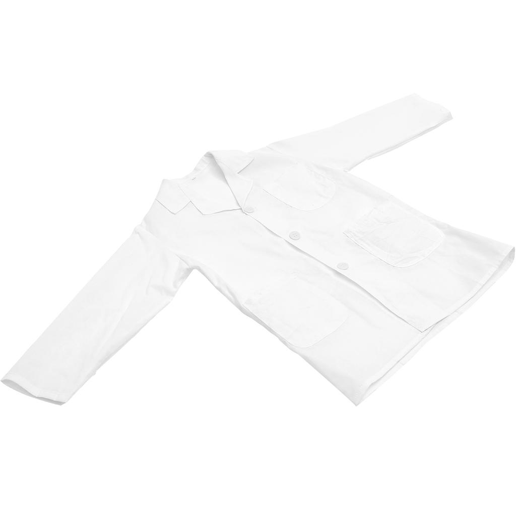Long Sleeve Kids Lab Coat White Reusable Costume For Halloween Party Festival Toddler Scientist Clothes Washable Dress Birthday