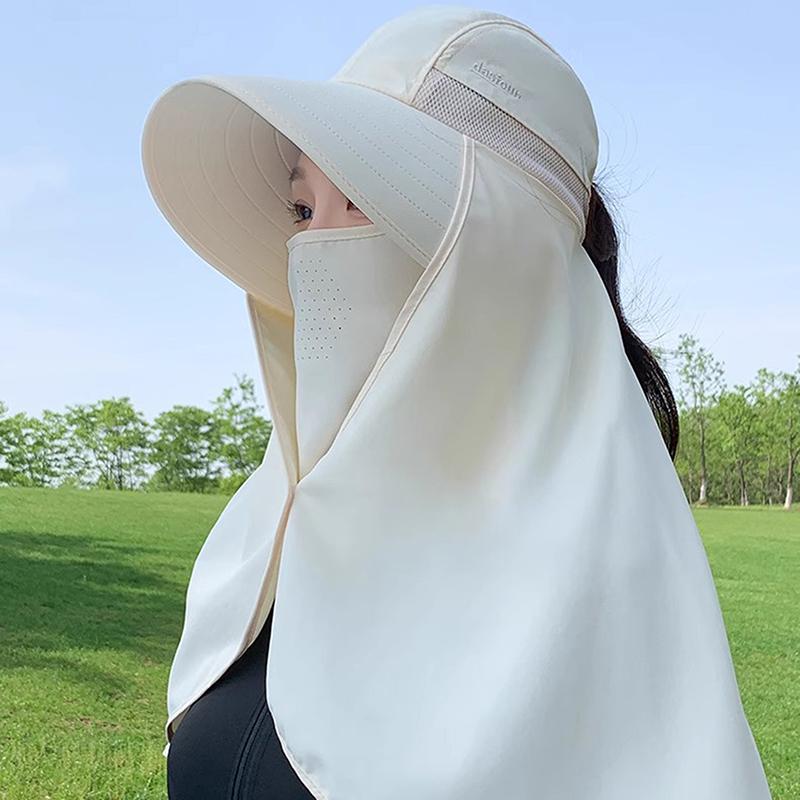 Ice Silk Breathable Outdoors Sunscreen Scarf Hat Summer Protection Sunscreen Uv Protection Three-Dimensional Sunscreen Scarf