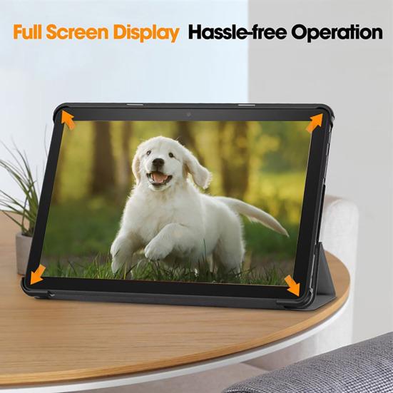 Защитный чехол для планшета Fire-HD 10, складной тонкий однотонный противоударный чехол из искусственной кожи с полным покрытием, тройной складной чехол-подставка для планшета