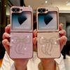 Luxury Electroplated Diamond Bow Phone Case For Samsung Galaxy Z Flip 6 5 4 3 Fashion Cover