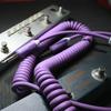 Aestivate Guitar Coiled Cable, Bass Shielded, Curled Cord, 6.35mm Stereo Plug, Instrument Cable, 5m (Purple)