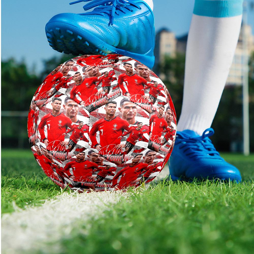 Cristiano Ronaldo Fashion Size 5 Football Wearproof Non‑Slip Soccer Ball For Sports Training Entertainment Use