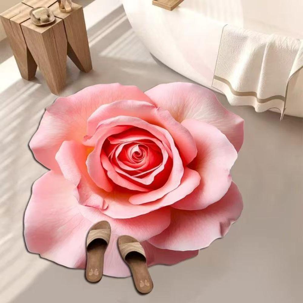 Прочный коврик специальной формы в виде цветка, мягкий, нескользящий, для пола в ванной, впитывающий, коврик-цветок для гостиной, журнального столика, прикроватной зоны