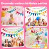 Happy Birthday Decoration Balloons Pink Blue Letter Felt Cloth Ballons Set Birthday Party Decor Air Globos Balony Anniversaire