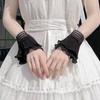 White Romantic Fake Sleeves DIY Detachable Cuffs Elastic Wrist Pleated Organ Lolita Ruffle Arm Sleeves Cuff Extension