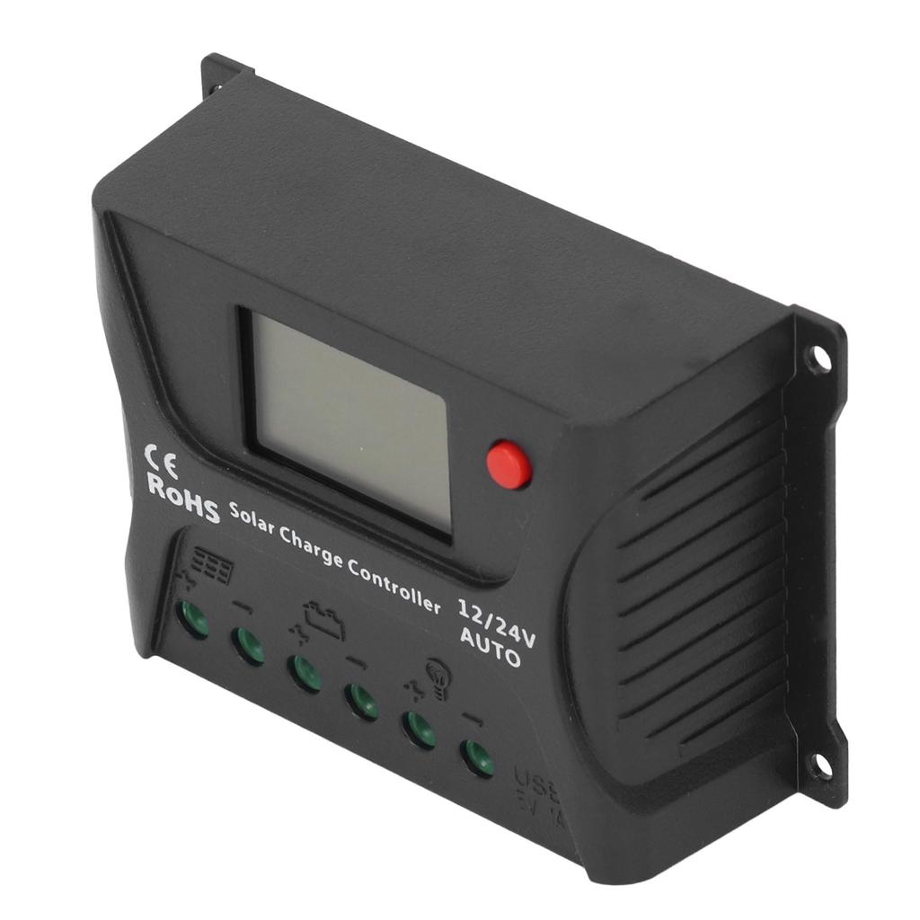 Контроллер заряда солнечной батареи ШИМ-управление разрядом светодиодный дисплей с USB 10A 12V 24V для аккумулятора