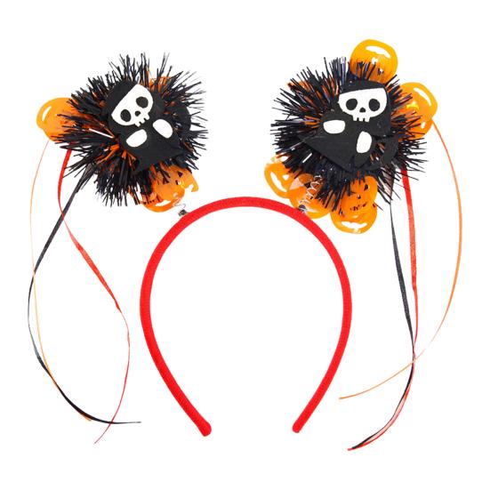 Halloween Headband Pumpkin Spider Tassel Women Headpiece Spooky Skeleton Ribbon Headwear Cosplay Accessory Party Supplies