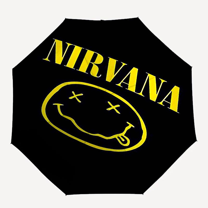 1 шт. Зонт Nirvana Smiley с автоматическим открытием/закрытием, ветрозащитный купол, кнопка автоматического открытия/закрытия 10214