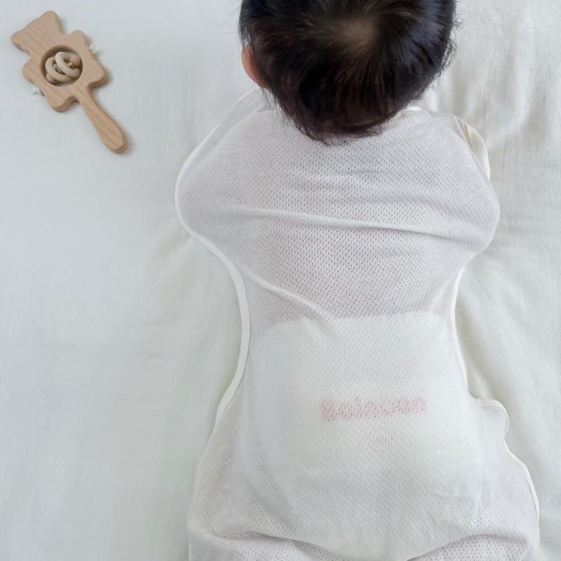 Newborn Sleep Sack With Mesh Fabric Anti Startle Swaddle Wing Sleeves Lightweight Breathable Baby Sleeping Bag