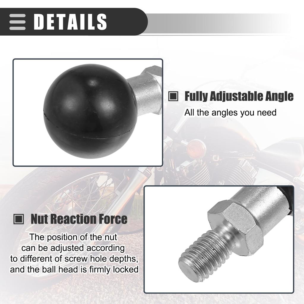 X AUTOHAUX 25mm Motorcycle Ball Mount Portable Tripod Ball Adapter Auto Bike Rearview Mirror