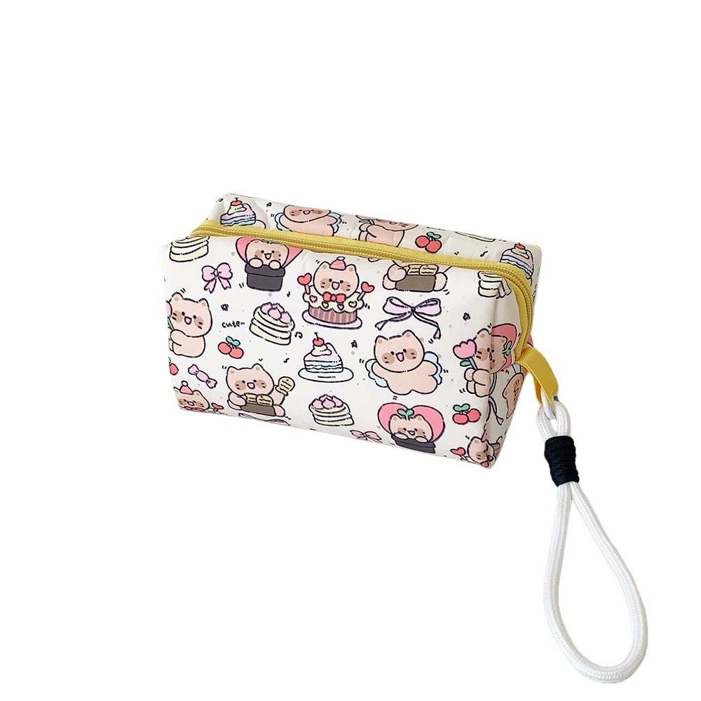 Pen Bag Cloth Cartoon Stationery Bag Puppy Cat Bear Print Pencil Pouch Office