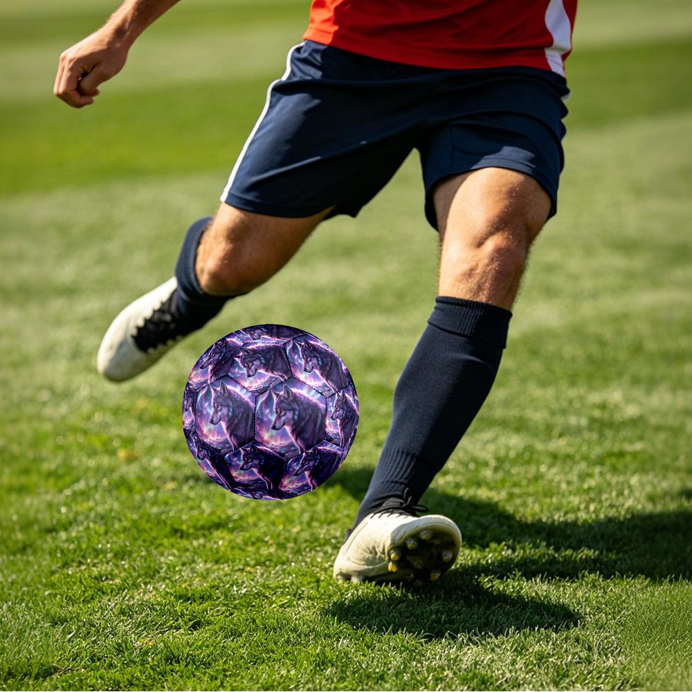 1pc Wolf Aurora Fantasy Theme Soccer Ball Football, Size 5, Lightweight PVC, Outdoor Training Soccer Ball,Sports Gift t61451