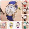 Elegant European Style Geneva Eiffel Tower Water Crystal Quartz Watch With Pu Strap