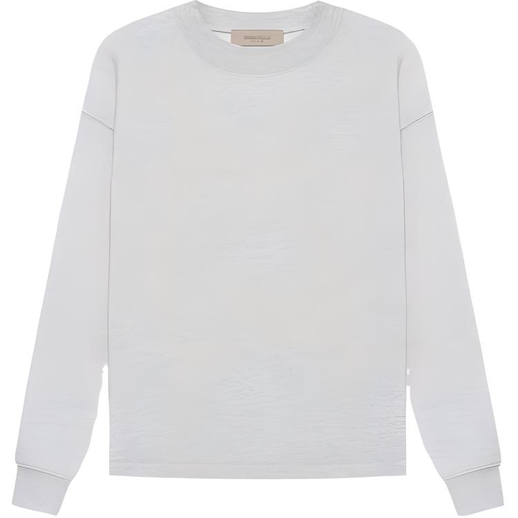 Fear of God Essentials Fall SS22 Relaxed Crewneck Sweatshirt With Flocked Logo Men Sweatshirt Light-Oatmeal FOG-SS22-340
