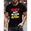 Многофункциональная футболка с коротким рукавом большого размера - THEY NOT LIKE US Принт Стильный Дышащий Топ