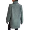 Autumn and Winter Women's Plus Size Knit Sweater Medium Long Shoulder Sleeve High Lapel Split Sweater Dress