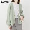 Spring and Autumn Women's Sweater Cardigan Loose Long Sleeve Sweater Tops V-Neck Knit Cardigan