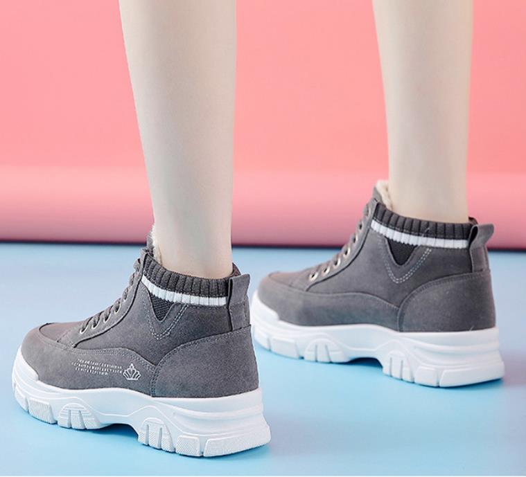 Женская повседневная обувь, модные кроссовки на шнуровке, зимние ботинки на платформе, зимние женские ботинки, теплая плюшевая женская обувь, Zapatos De Mujer