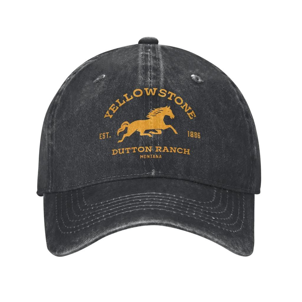 aVintage Yellowstone Baseball Caps for Men Women Distressed Denim Snapback Cap  Outdoor Running Golf Unstructured Soft Caps Hat