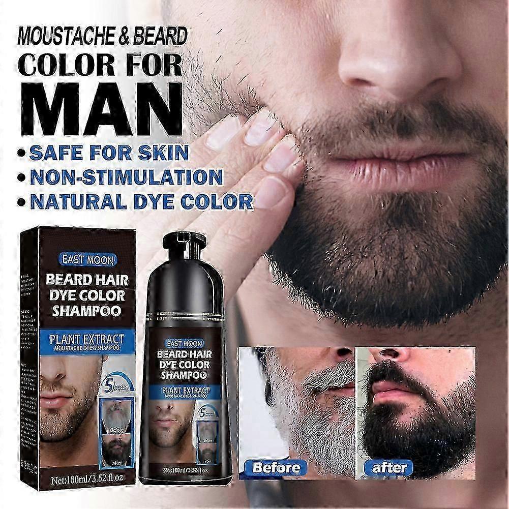 100ml Herbal Black Hair Dye Shampoo - Fast-Acting for Men's Grey Beard in UK