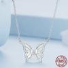 Ожерелье с подвеской в ​​виде бабочки из стерлингового серебра 925 пробы для женщин, подарок на день рождения, Рождество, ювелирные украшения с паве