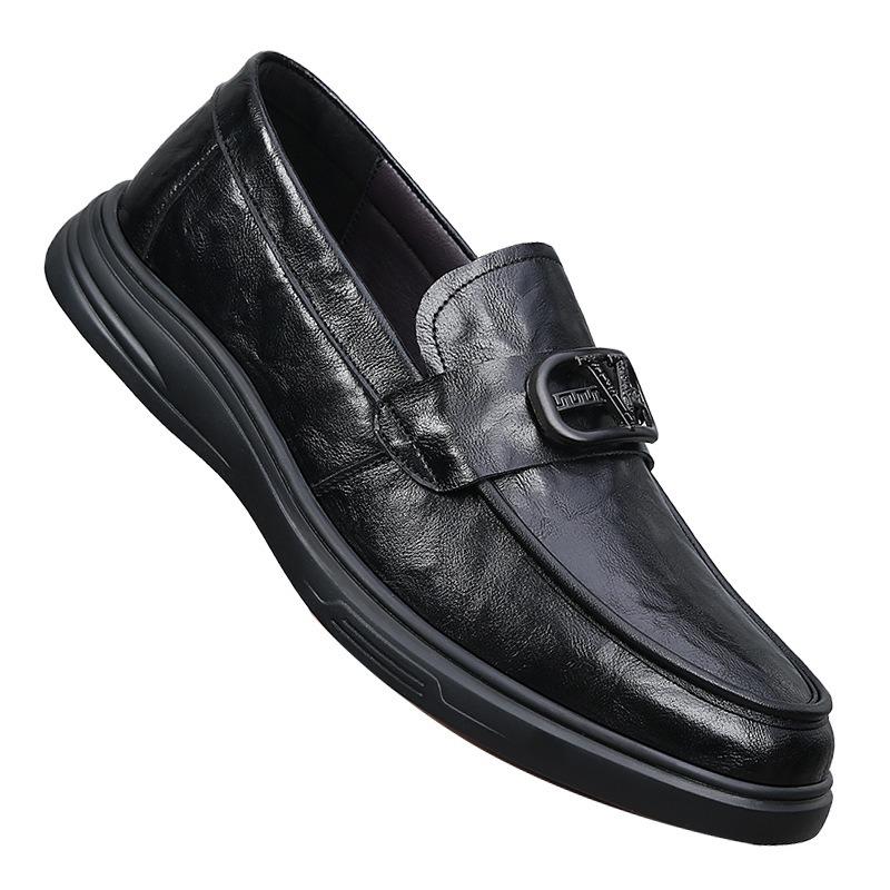 Кожаная мужская обувь Обувь Doudou новый крокодиловый узор высокий класс закрывающая ногу обувь на платформе мужская повседневная кожаная обувь