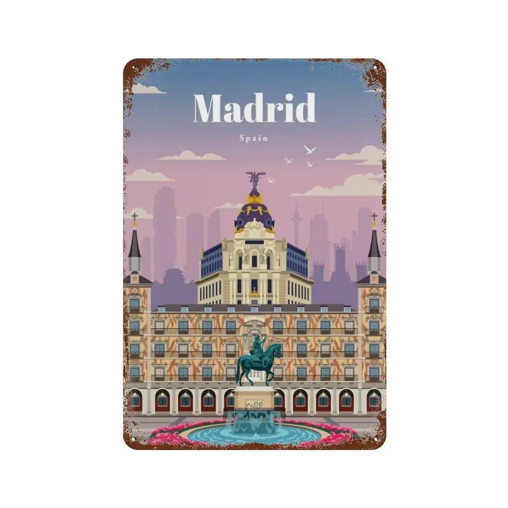 Амстердам Лондон Исландия Бали Путешествия Плакат Металлическая Жестяная Вывеска Табличка Ретро Таблички Для Клуба Человек Пещера Бар Отель Домашний Кафе Настенный Декор