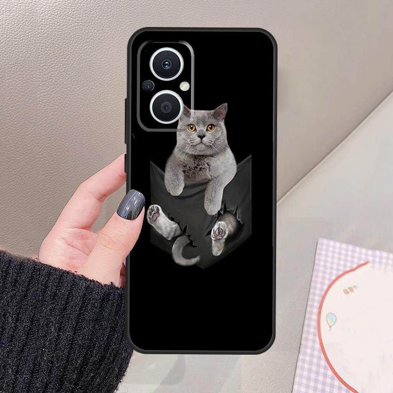 Чехол для кошки Британская короткошерстная для OPPO Reno 12 14 13 11 10 Pro 11F 12F 13F 14F 7 8 Lite Чехол OPPO Find X6 X5 X8 X9 Pro