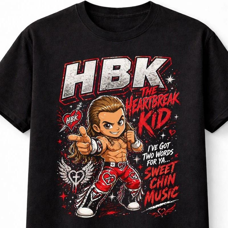 HBK Shawn Michaels Heartbreak Kid Sweet Chin Music Wrestling Unisex TShirt