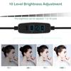 10-дюймовая кольцевая светодиодная лампа 2400‑3000LM 12W с зажимом для мобильного телефона для трансляции селфи-снимков