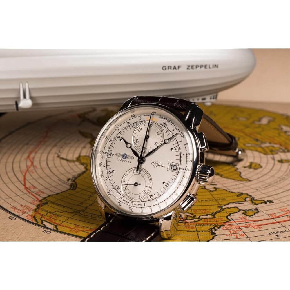 Мужские часы ZEPPELIN, 100-летний юбилей, белый циферблат, 86701 [Параллельный импорт]