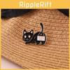 Adorable Cute Black Cat Animal Badge Brooch Creative Cartoon Design With Glossy Finish
