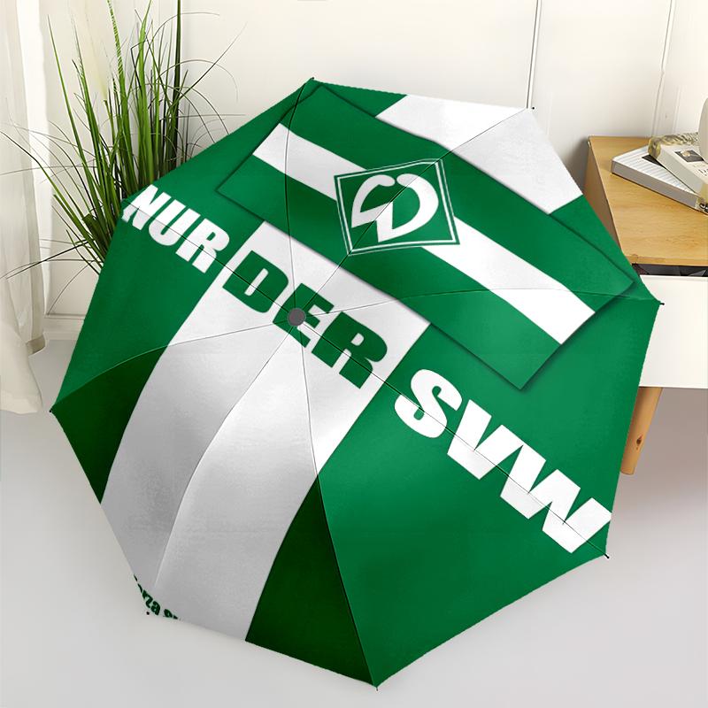 Автоматический зонт с принтом LOGO Werder Bremen, 8 спиц, железный каркас, пластиковая ручка, подходит для путешествий на открытом воздухе и на каждый день, идеальный подарок