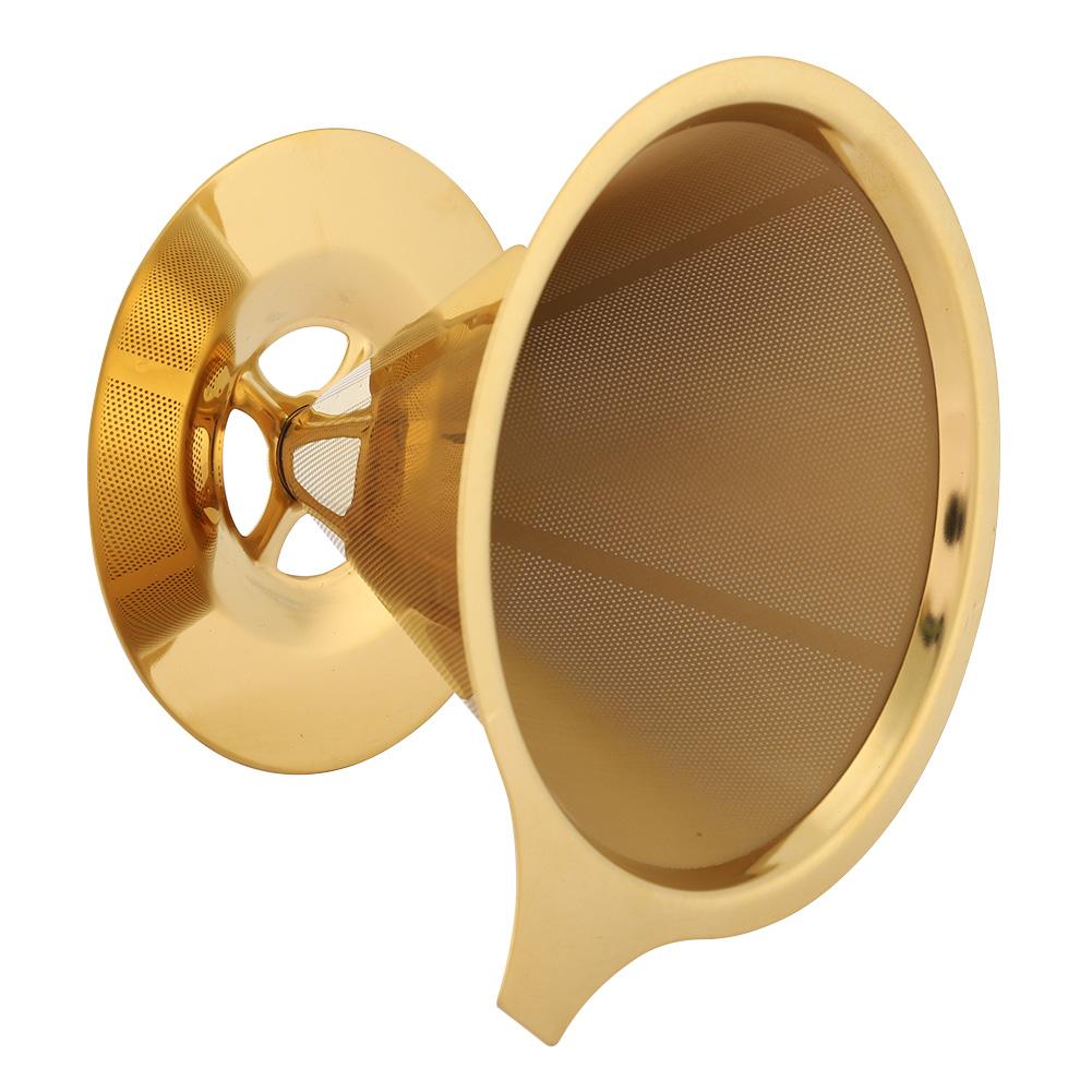 Фильтр для кофе с фильтром для кофе из нержавеющей стали, титана и золота, с подставкой для чашки и ручкой