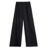 Solid Color High Waist Suit Pants for Women for Summer Sports Pants Casual Wide-leg Pants for Women Nine-point Floor Pants for Women