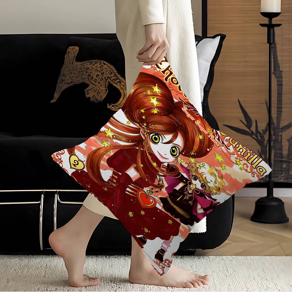 Аниме Сахарный сахар Руна Наволочка Полиэстер Подушки для дивана Декоративные накидные подушки Украшение дома Наволочка